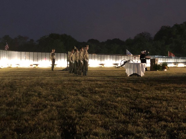 The Wall - at night with a color guard being presented