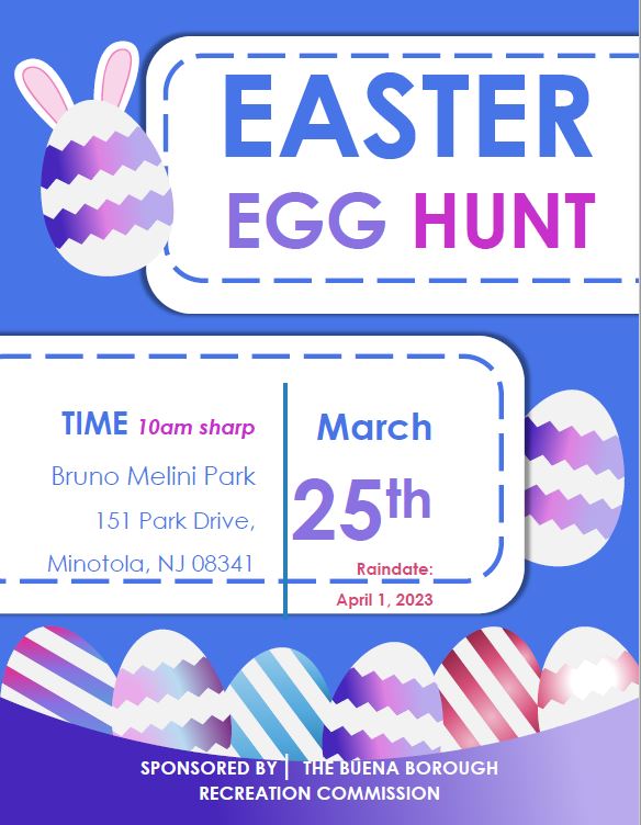 Easter Egg Hunt March 25
[link to pdf flyer]